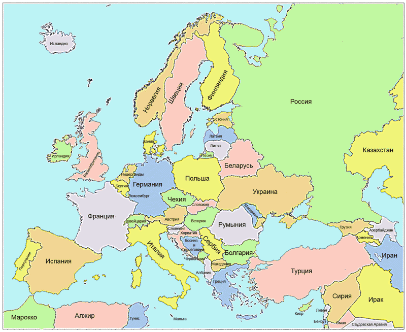 Карта Европы